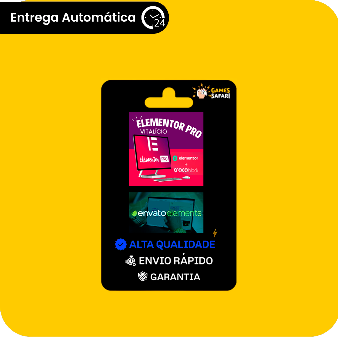 Elementor Pro Vitalício + Envato 30 dias