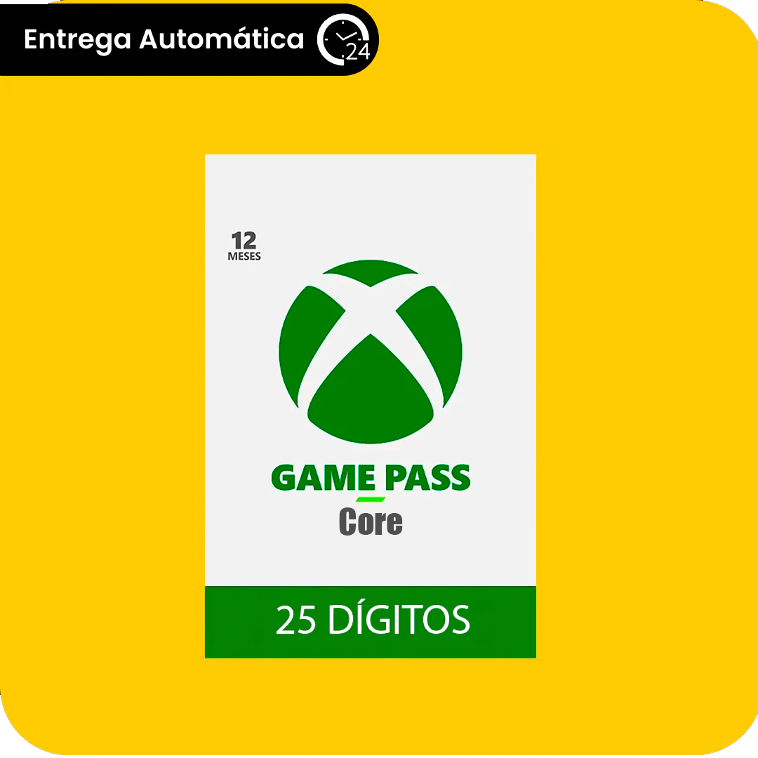 Game Pass Core 12 Meses Código de 25 Dígitos BR